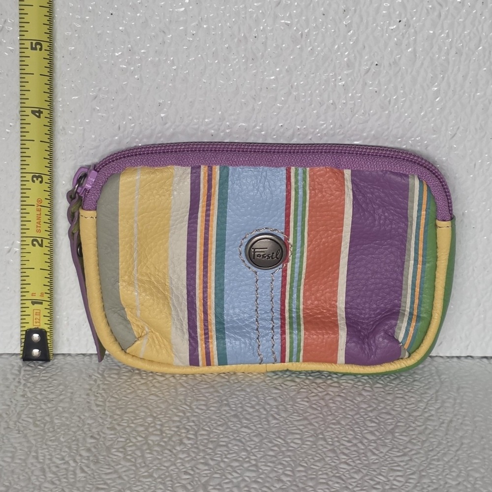 Fossil Weekender Multicolor Striped Printed Zip Pouch Wallet NWT - Picture 15 of 16